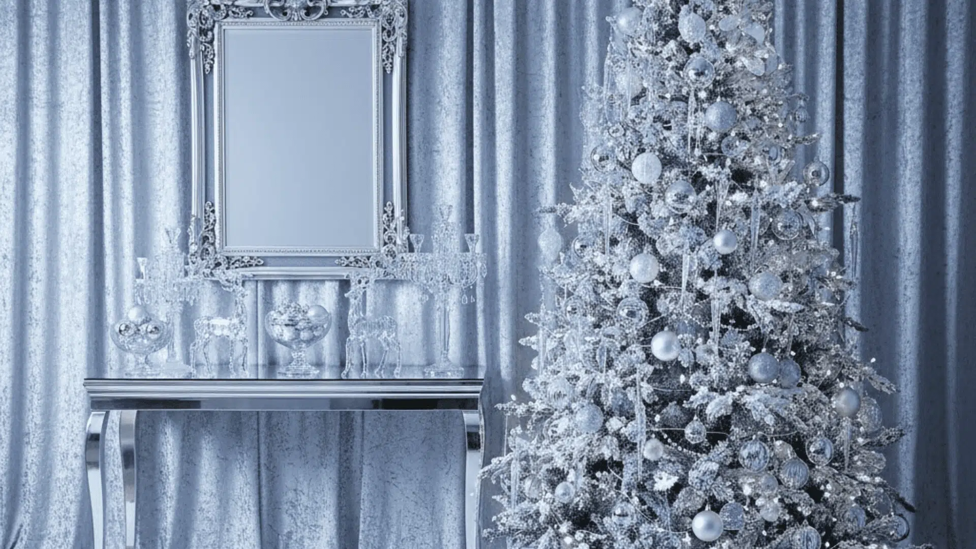 Silver Ice Christmas Theme Background