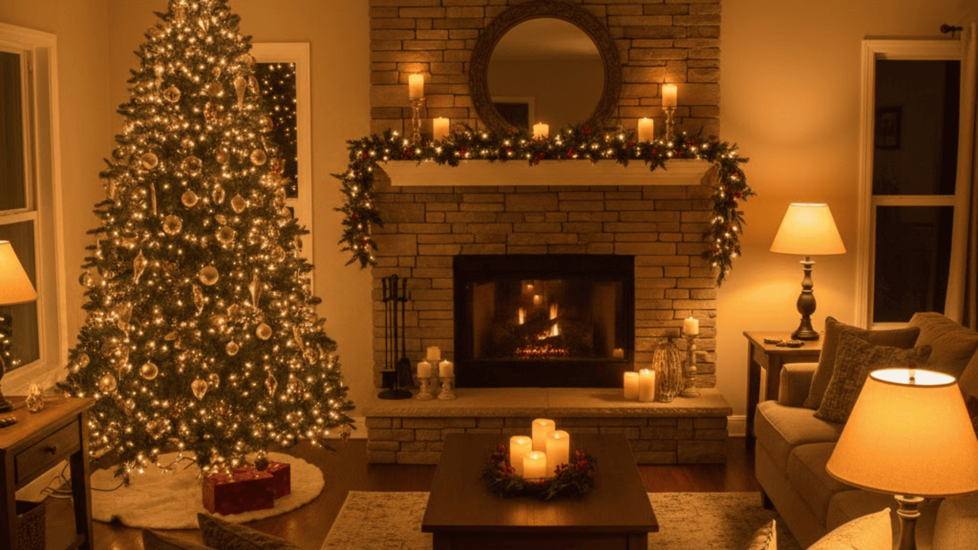 small living room christmas decor