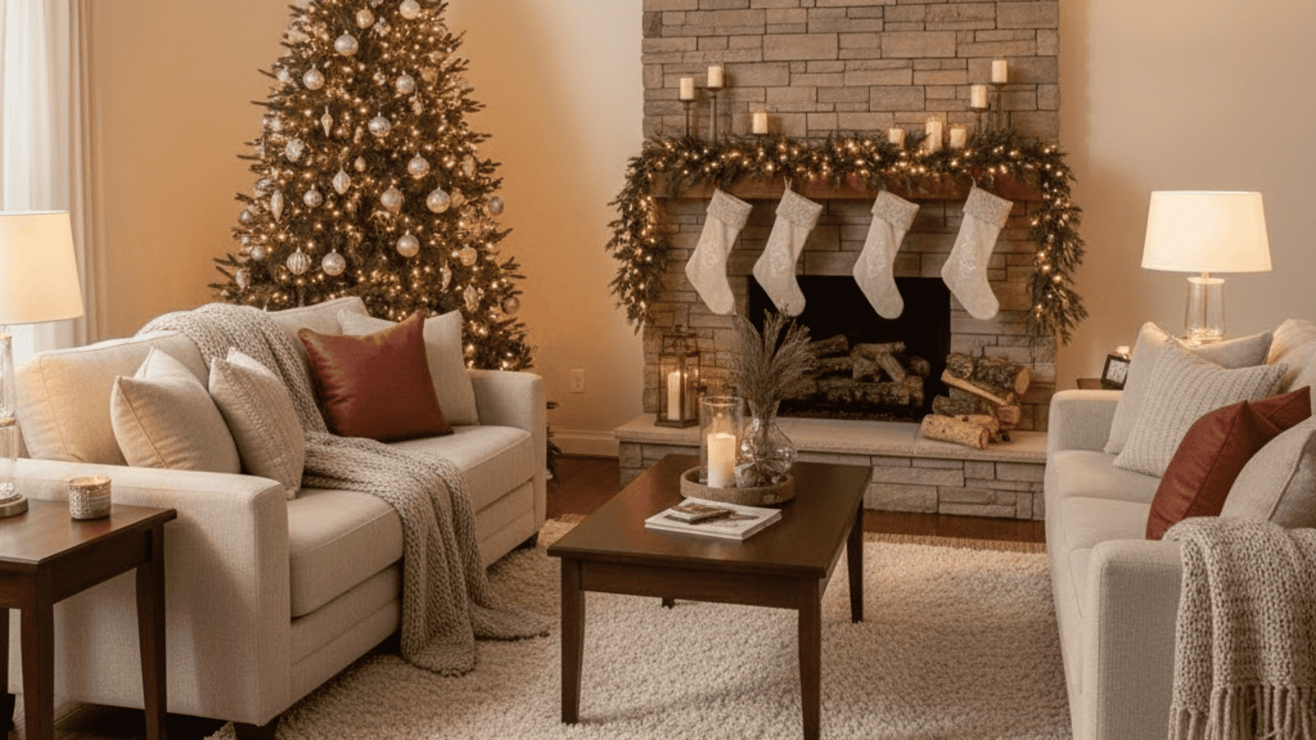 small living room christmas decoration