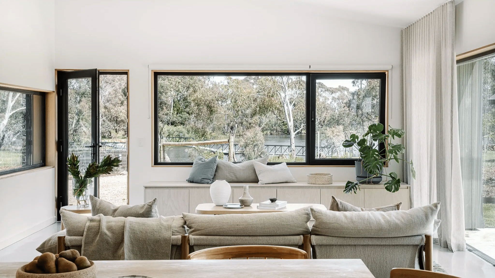 sofa facing the window for natural light