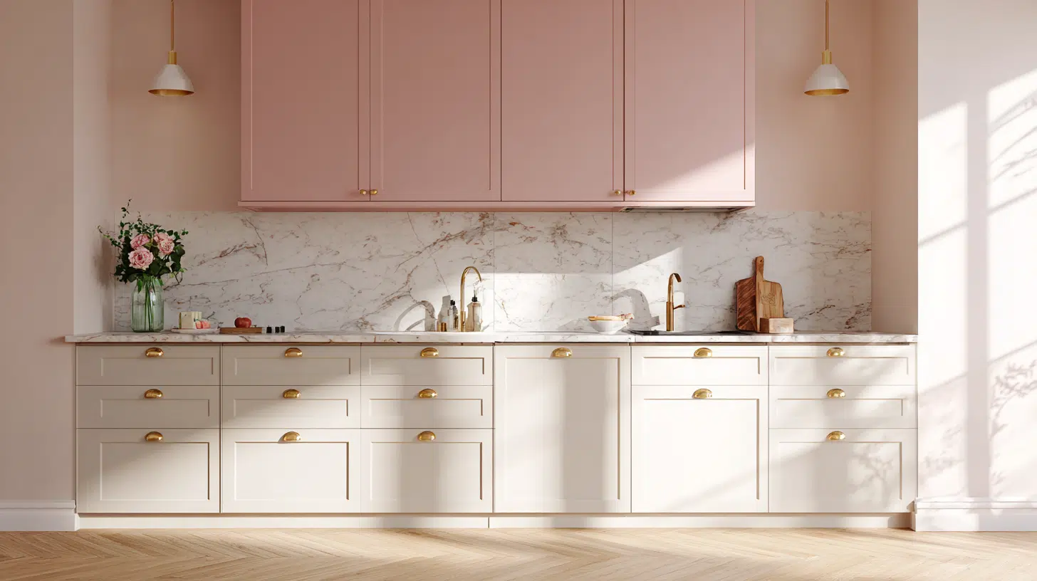 soft pink uppers with white lowers