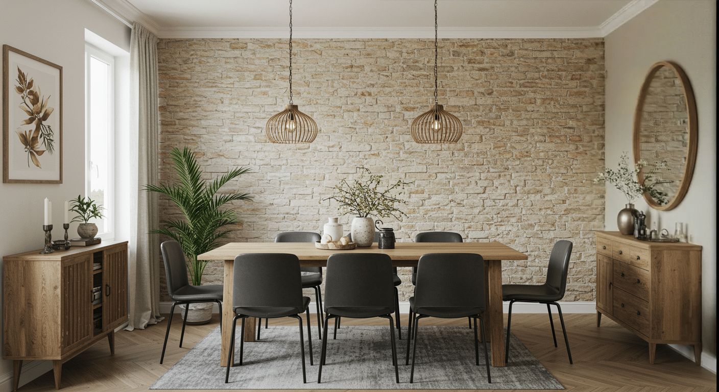 stone or faux stone wall