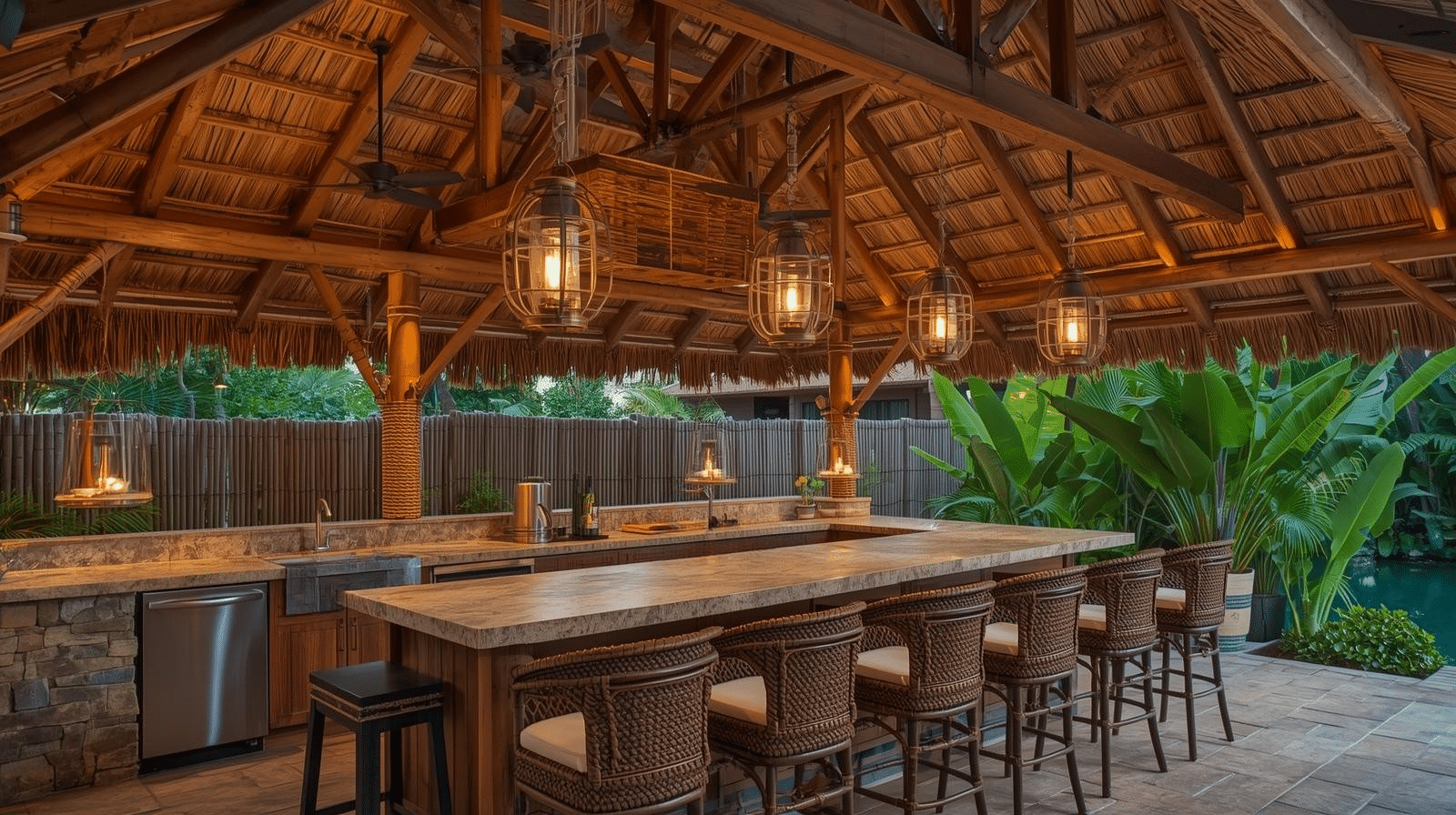 tropical tiki bar kitchen