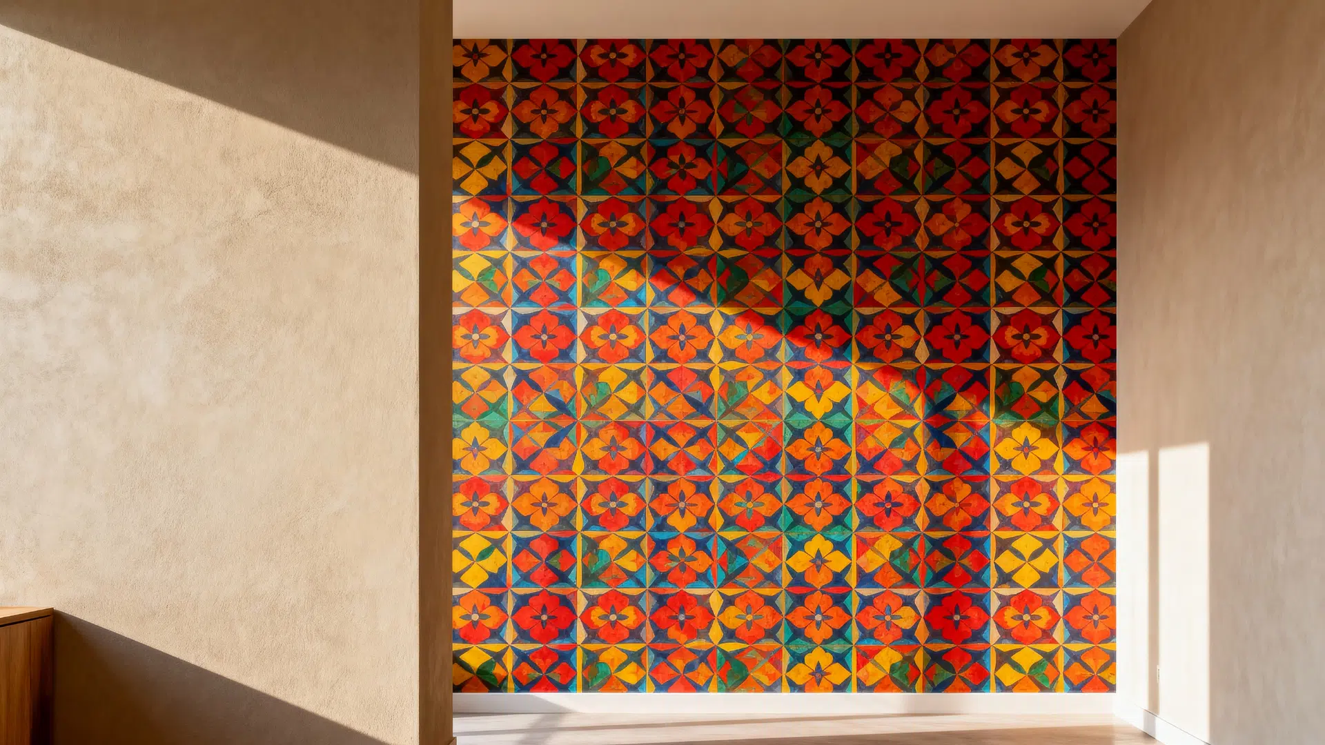 use bold wallpaper on one wall
