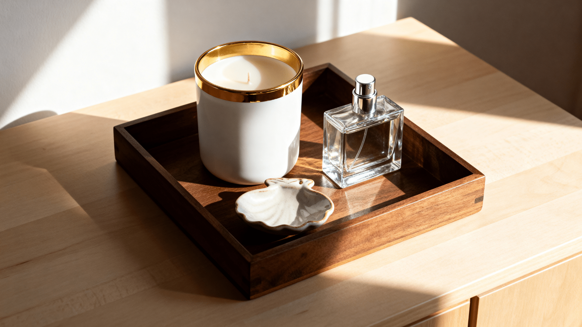 use decorative trays to organize