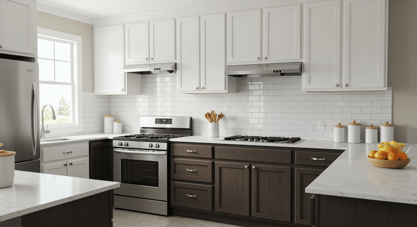 white uppers with espresso lowers