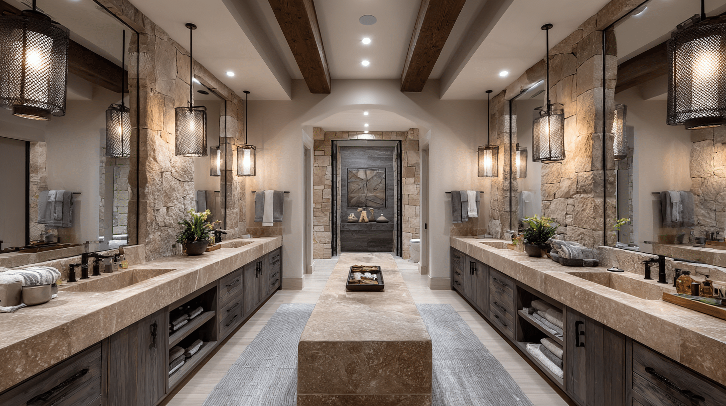 central island vanity for spacious rooms