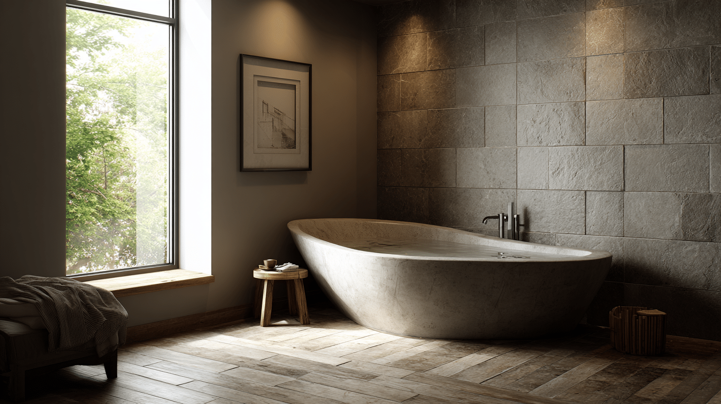 corner freestanding tub to save floor space