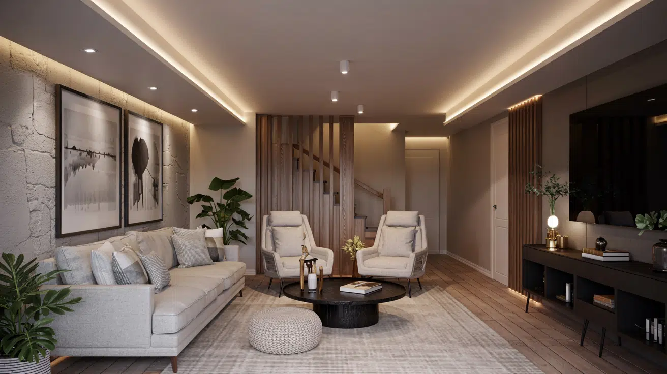 cove lighting to add depth and visual warmth