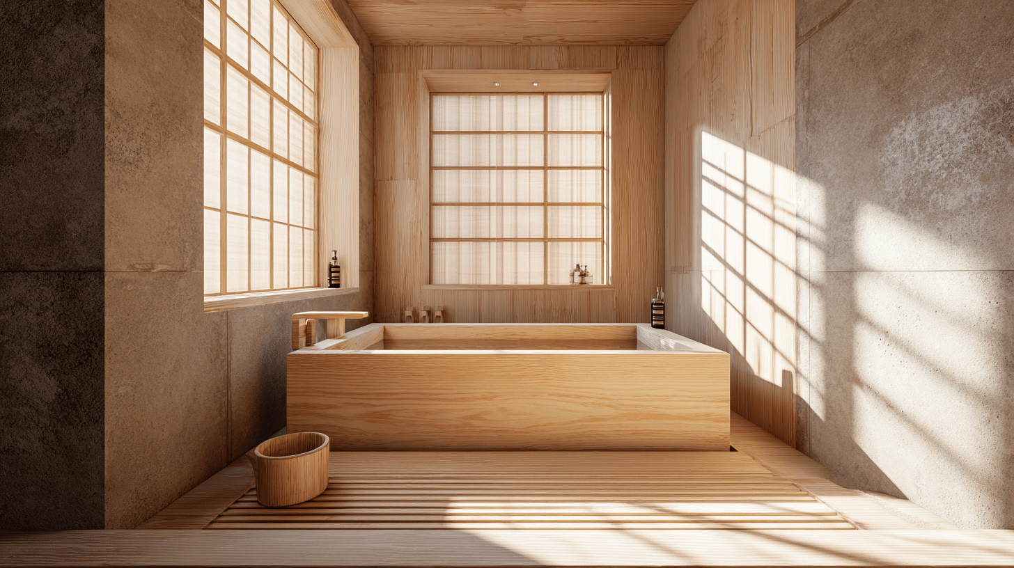 hinoki wood soaking tub