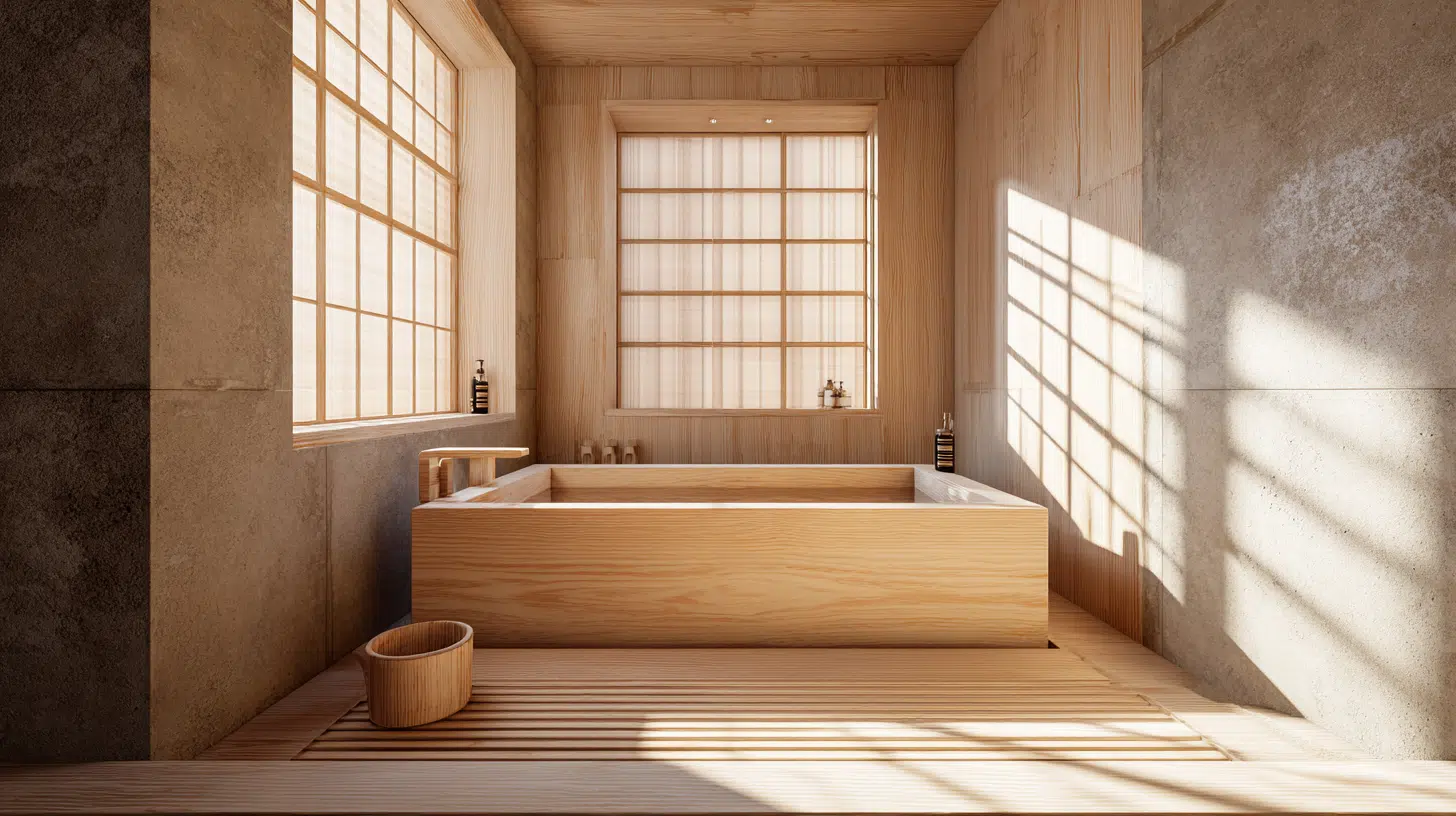 hinoki wood soaking tub