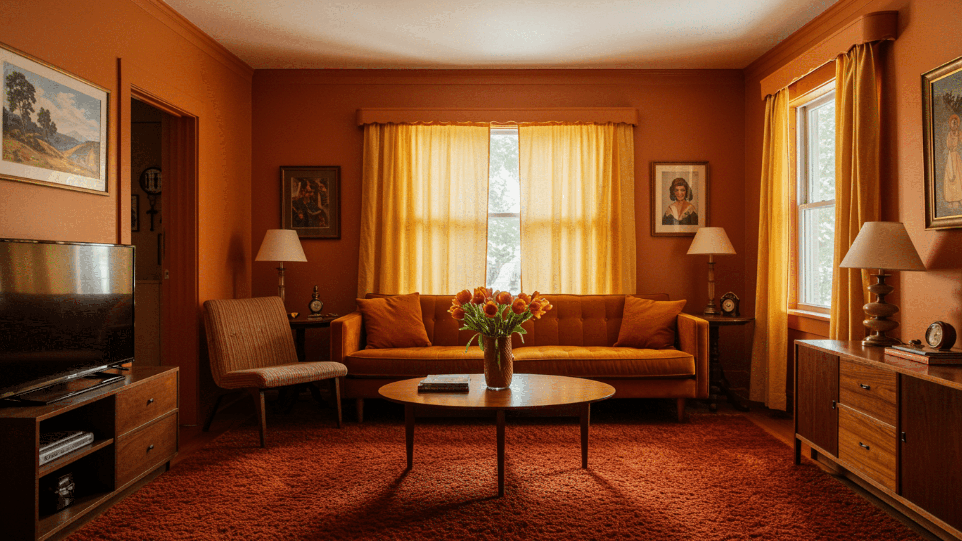 key visual elements that instantly signal the 1970s Furniture shapes and layouts