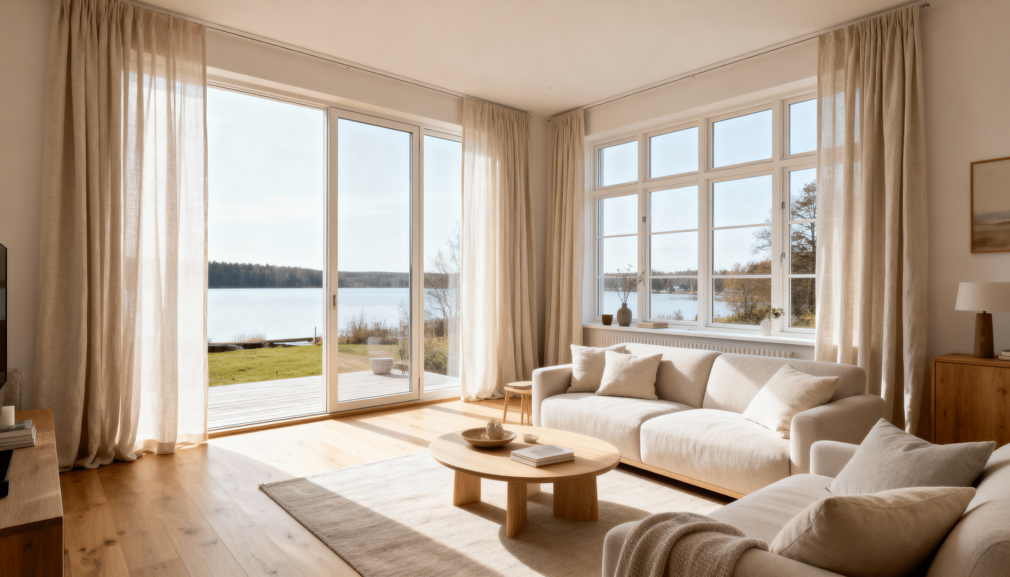 large uncovered windows