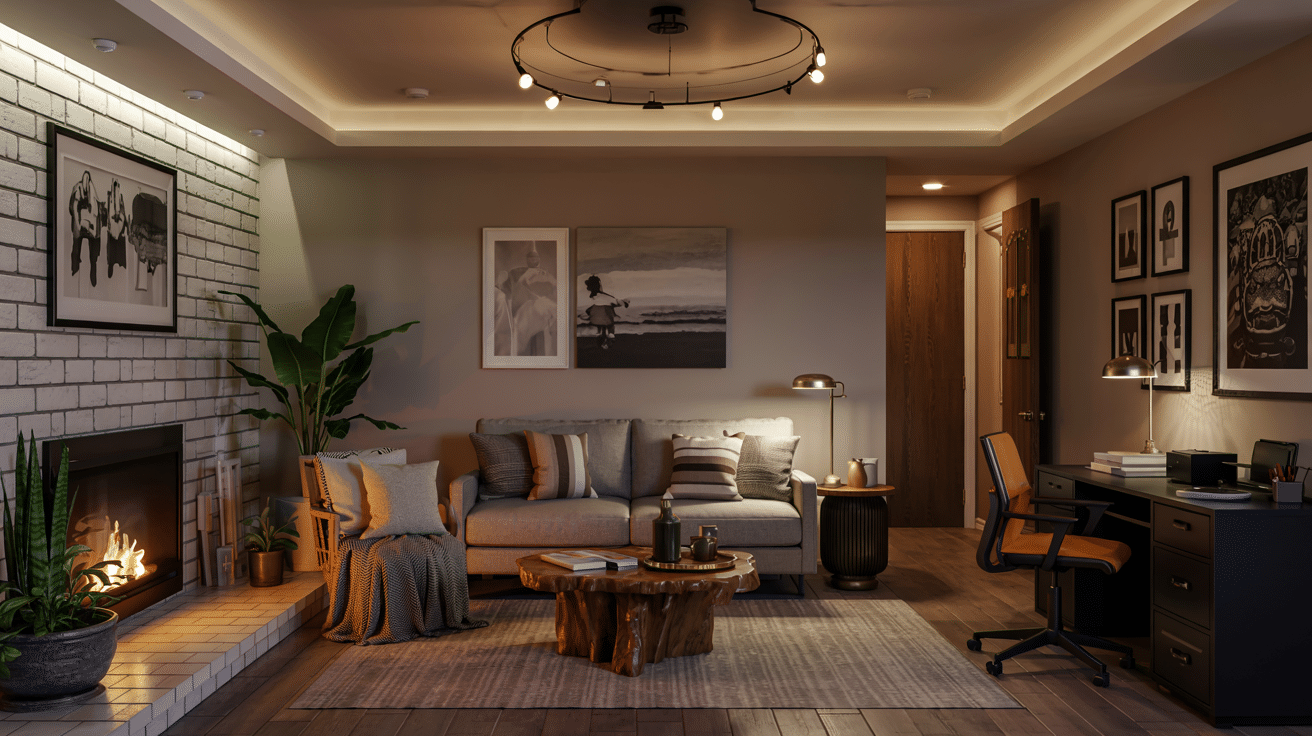 layered lighting to balance ambient task and accent light