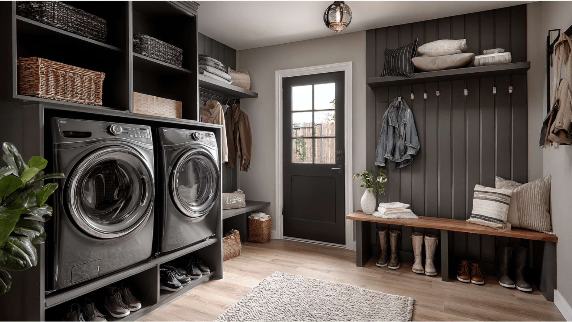 shared laundry and mud rooms