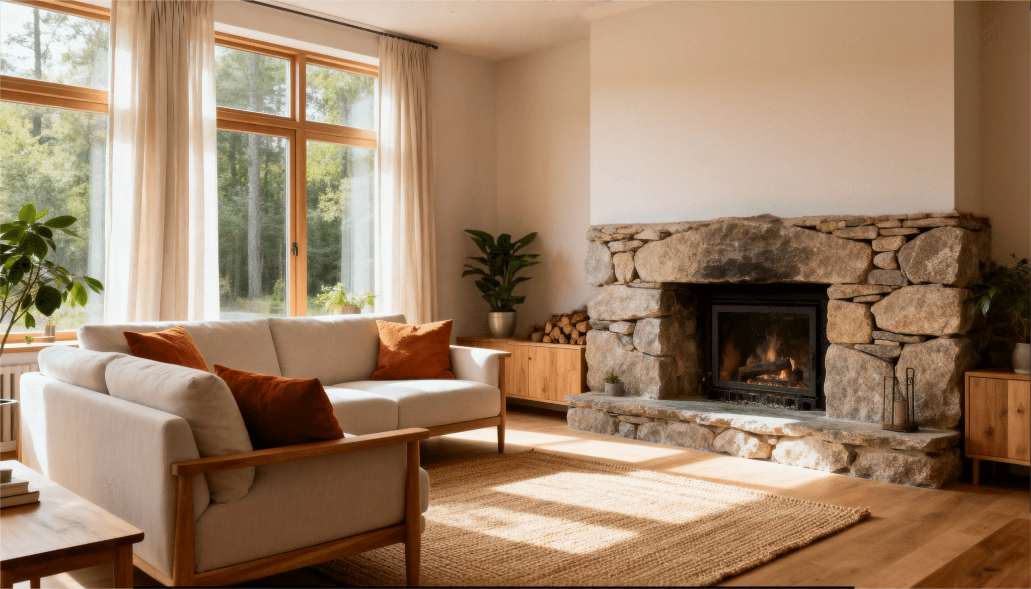 simple stone or brick accents