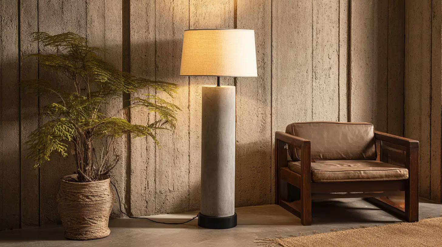 table and floor lamps with thick bases