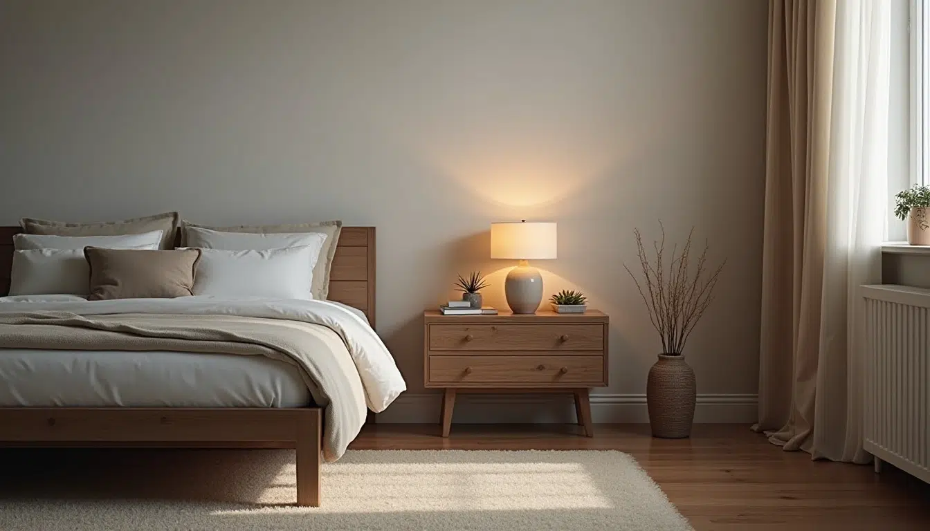 alignment with bedside table legs