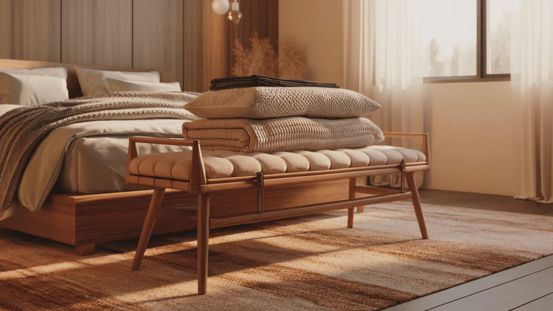 cozy bedroom bench