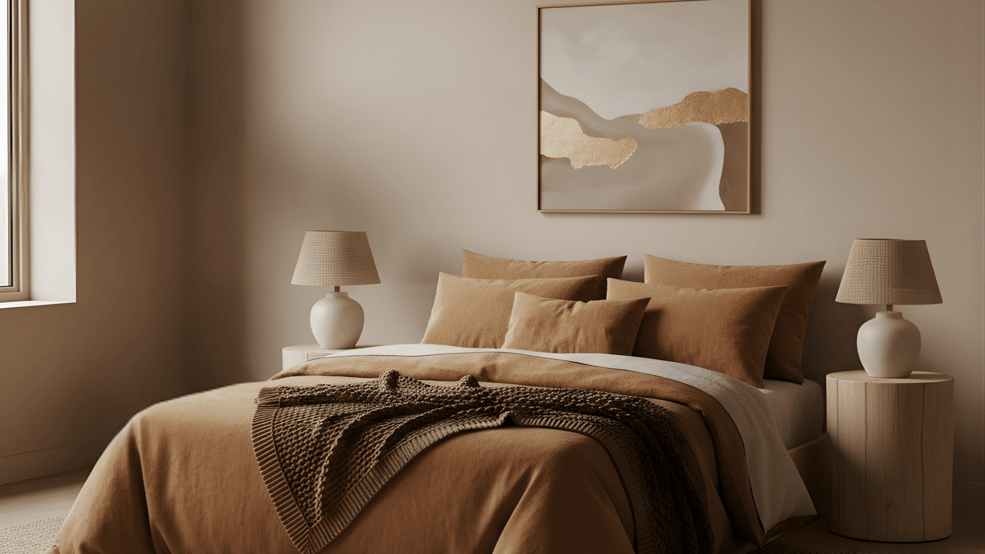 fall warm cozy aesthetic bedroom