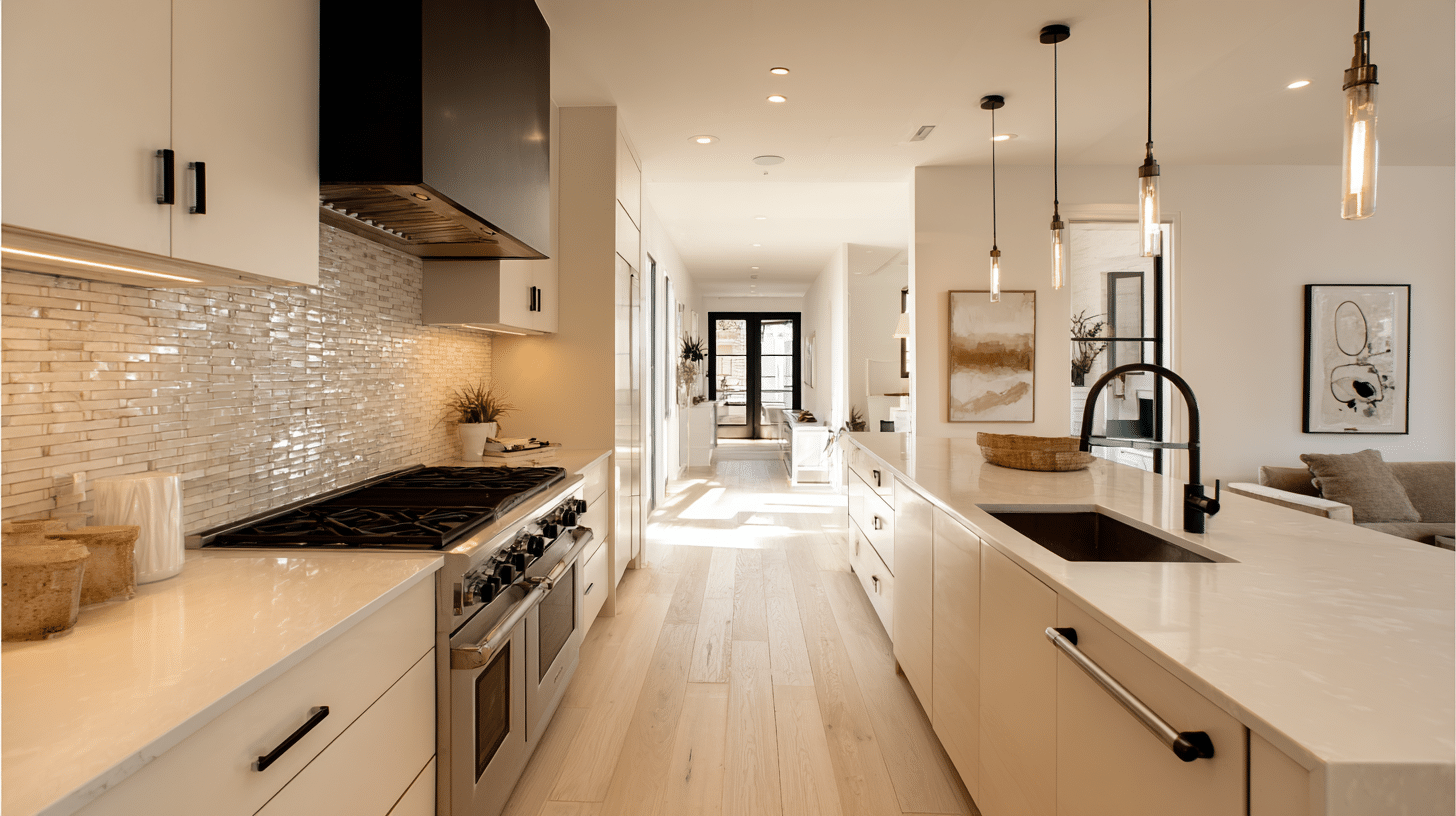 galley kitchen opened on one end