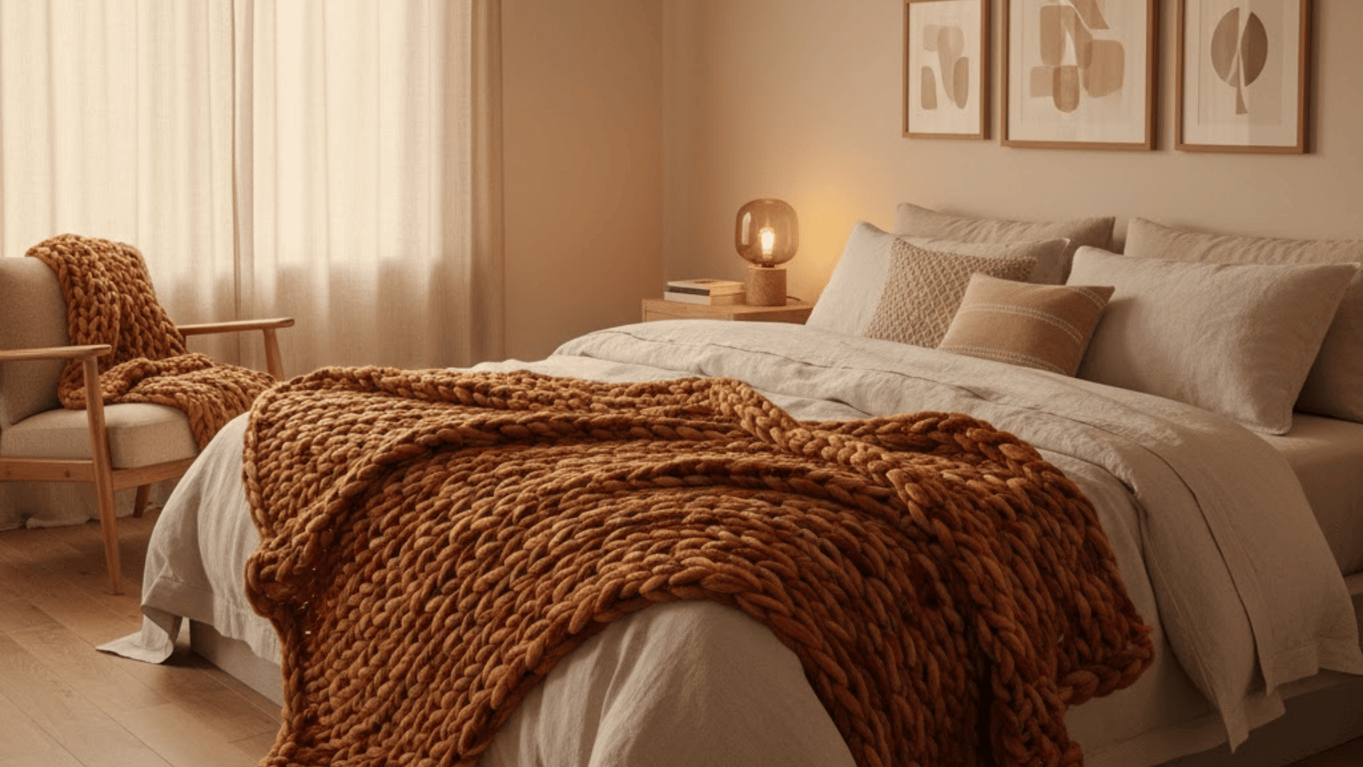 knitted wool throws