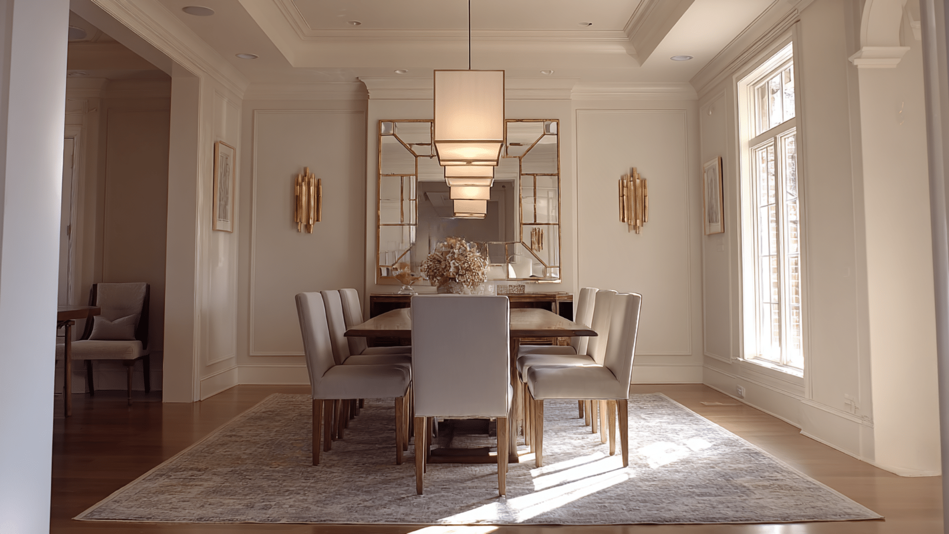 position rugs symmetrically