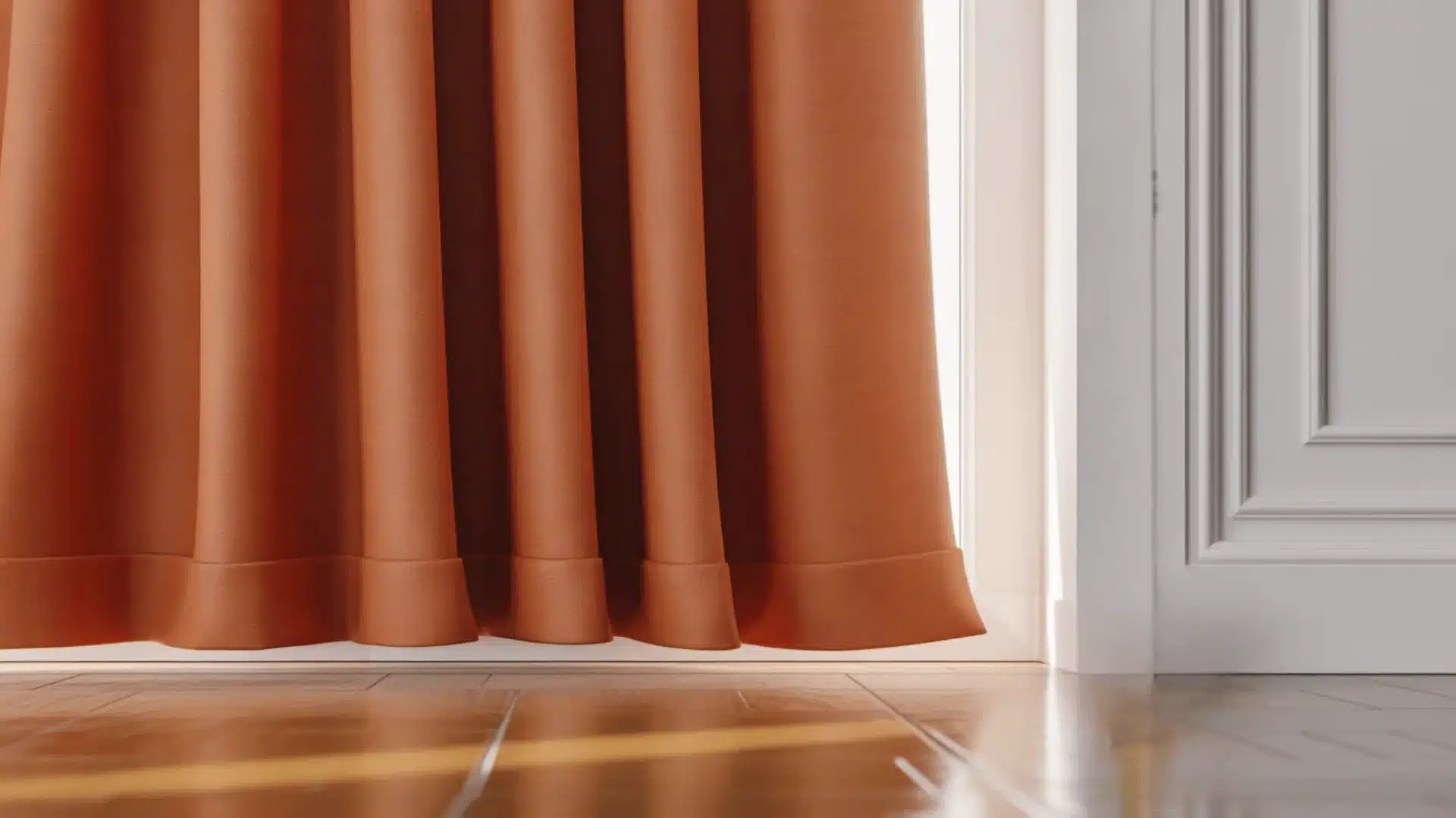 Curtains with 2 inch gap showing correct answer to how long should curtains be