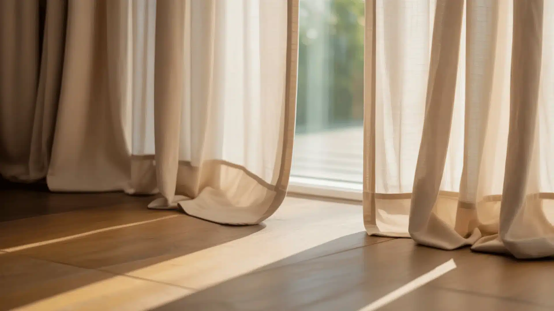 Uneven curtain length showing are curtains supposed to touch the floor for a balanced room look