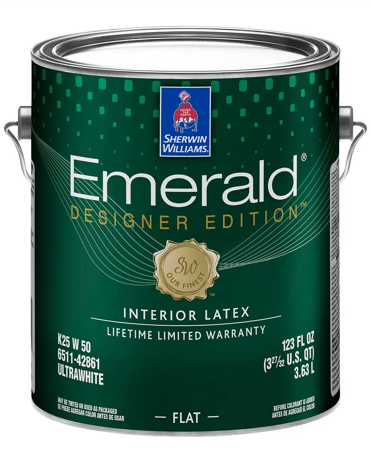 A can of Sherwin-Williams Emerald Designer Edition