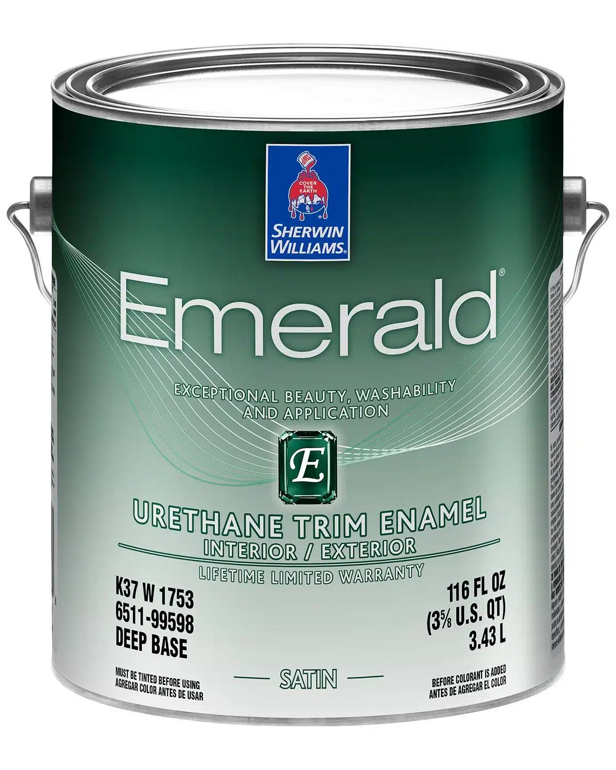 A can of Sherwin-Williams Emerald Urethane Trim Enamel