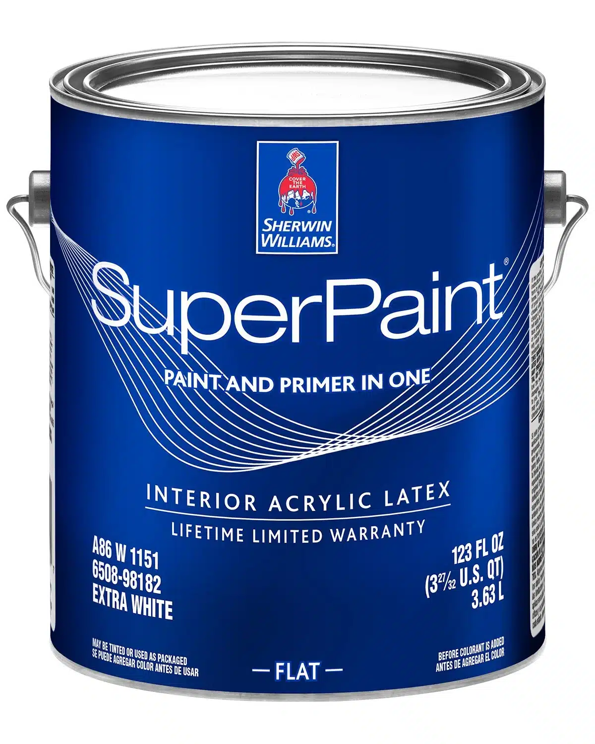 A can of Sherwin-Williams SuperPaint Interior Acrylic Latex