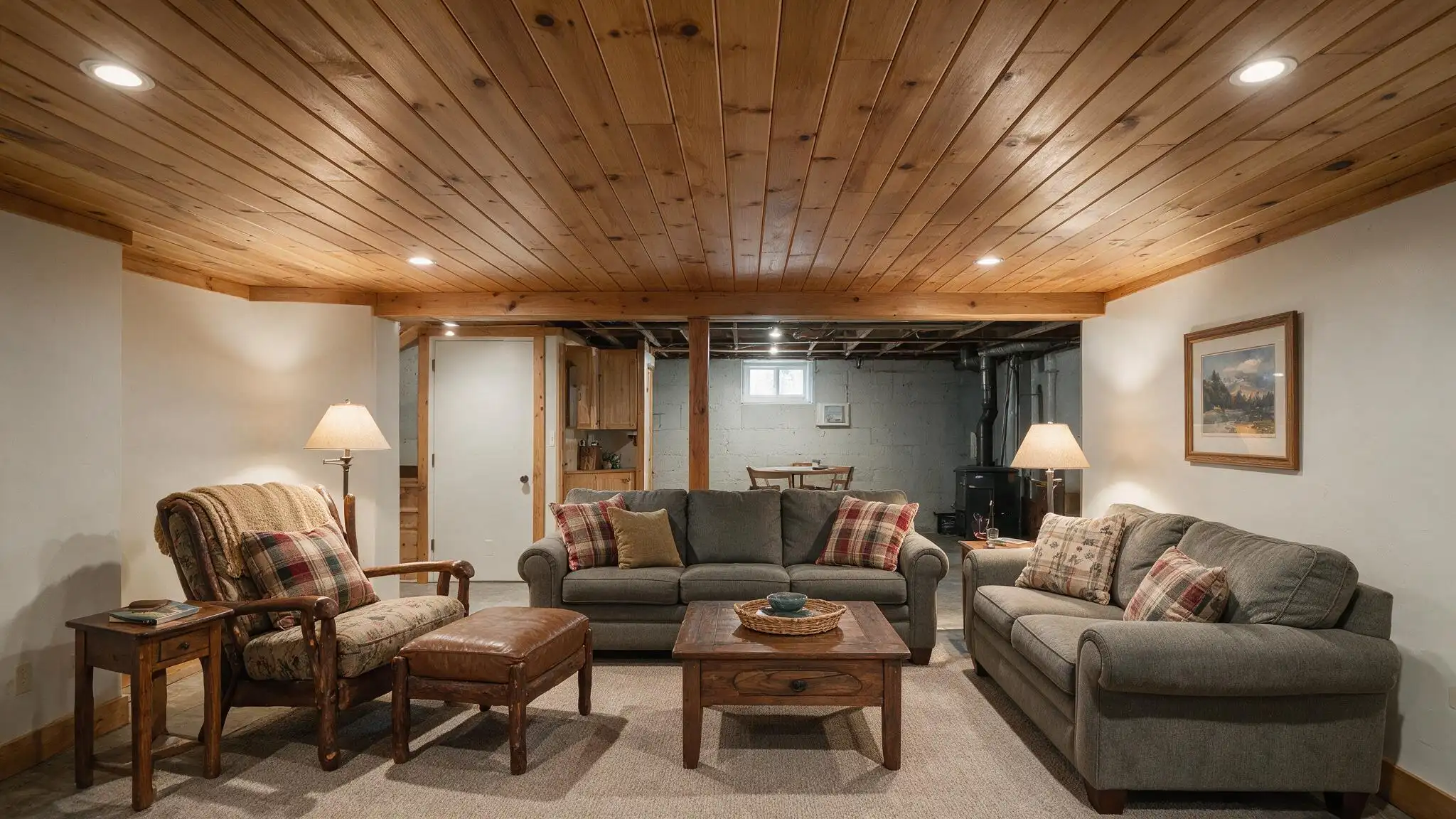 A cozy living room featuring two couches and a central coffee table, creating a welcoming atmosphere for relaxation.